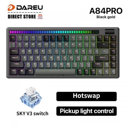 Official Dareu A84 Pro Mechanical Gaming Keyboard-Black Gold