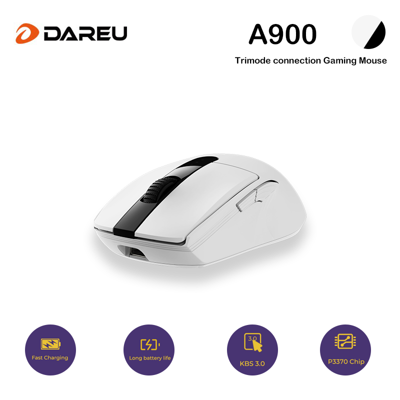 cdkeyoffer, Dareu A900 Tri-mode Connection 2.4G BT5.1 Wired Gaming Mouse With Fast Charing 500mAh Built-in Li Battery KBS 3.0 PAW3370 Chip Dareu A900 Tri-mode Connection 2.4G BT5.1 Wired Gaming Mouse With Fast Charing 500mAh Built-in Li Battery KBS 3.0 PAW3370 Chip