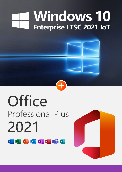 MS Win 10 Enterprise LTSC 2021 IoT Edition +MS Office2021 Professional Plus CD Keys Pack