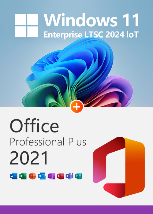 MS Win 11 Enterprise LTSC 2024 IoT Edition +MS Office2021 Professional Plus CD Keys Pack