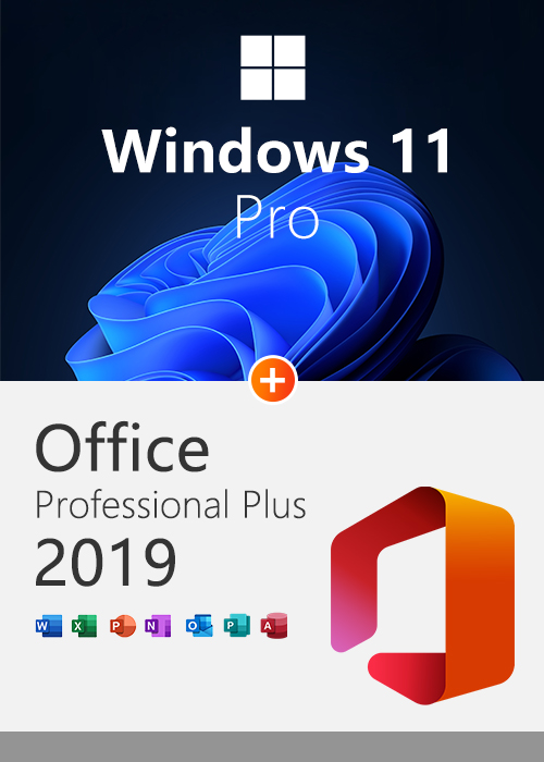 MS Windows 11 Pro OEM +MS Office2019 Professional Plus CD Keys Pack