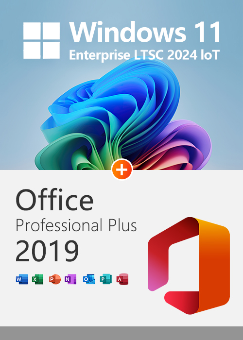 MS Win 11 Enterprise LTSC 2024 IoT Edition +MS Office2019 Professional Plus CD Keys Pack