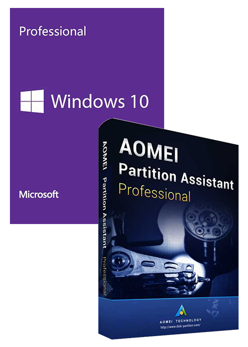 Win10 PRO OEM+AOMEI Partition Assistant Professional Edition Key Global